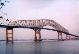 [photo, Key Bridge over Patapsco River, linking Baltimore City and Baltimore County, Maryland]