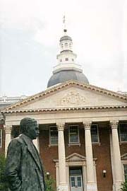 [photo, Thurgood Marshall statue before State House, Annapolis, Maryland]
