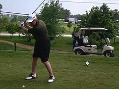 [photo, Golfer, Compass Pointe County Golf Course, 9010 Fort Smallwood Road, Pasadena, Maryland]