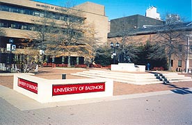 [photo, John and Frances Angelos Law Center, University of Baltimore, Gordon Plaza, 1429 Maryland Ave., Baltimore, Maryland]]