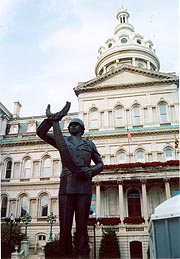 [photo, Negro Heroes of the U.S. Monument, by James Lewis (1972), City Hall, 100 North Holliday St., Baltimore, Maryland]