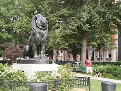 [photo, Seated Lion statue replica, by Antoine-Louis Barye, Mount Vernon Place, Baltimore, Maryland]