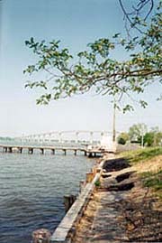 [photo, Patuxent River with Solomons Island Bridge in distance (from St. Mary's County), Maryland]